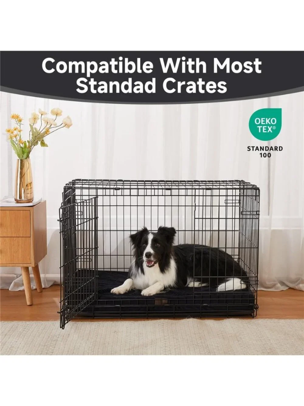 Orthopedic Large Dog Bed 35in Deluxe Pet Bed for Crates Waterproof 35